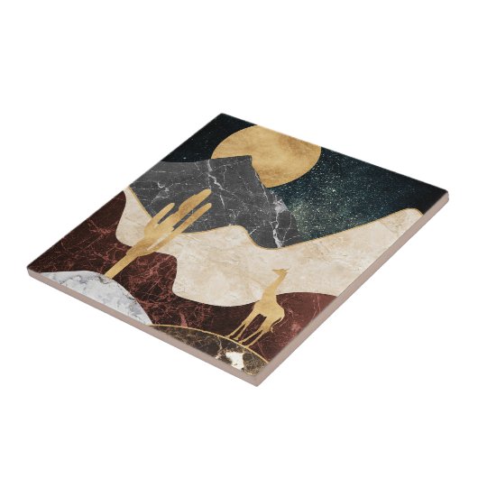 Golden Giraffe Desert Landscape & Marble Mountain タイル (側面)