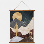 Golden Giraffe Desert Landscape & Marble Mountain 吊り下げ型タペストリー (正面)