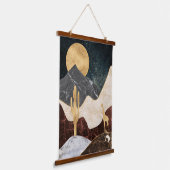 Golden Giraffe Desert Landscape & Marble Mountain 吊り下げ型タペストリー (傾斜あり)