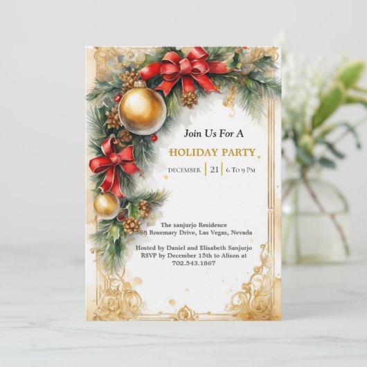 Golden Glimmer: Deluxe Christmas Invitation 招待状 (スタンド正面)