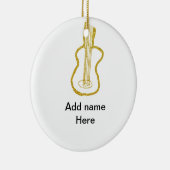 Golden glitter acoustic guitar add name doodle セラミックオーナメント (右)