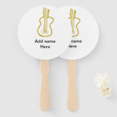 Golden glitter acoustic guitar add name doodle  ハンドファン (正面&裏面)