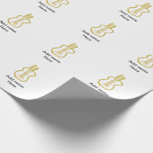 Golden glitter acoustic guitar add name doodle  ラッピングペーパー (角)