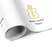 Golden glitter acoustic guitar add name doodle  ラッピングペーパー (ロールコーナー)