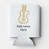Golden glitter acoustic guitar add name doodle  缶クーラー (裏面)