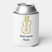 Golden glitter acoustic guitar add name doodle  缶クーラー (缶裏面)