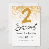 golden glitter baby 2nd birthday invitations card シーズンカード (正面)
