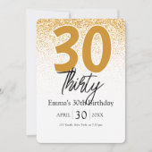 Golden glitter Boho Girls 30th birthday invitation シーズンカード (正面)