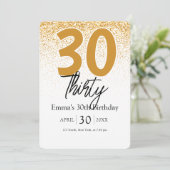 Golden glitter Boho Girls 30th birthday invitation シーズンカード (スタンド正面)