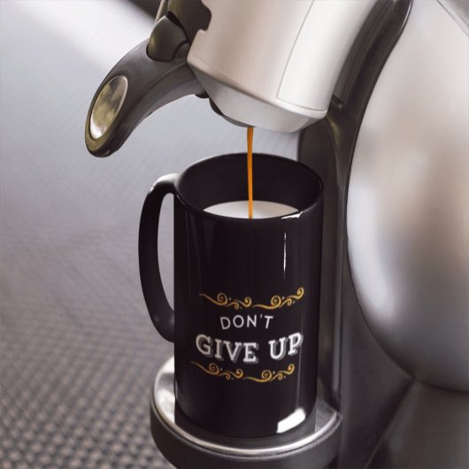 Golden Glitter Don't Give Up Mug - Motivational Gi マグカップ