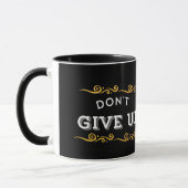 Golden Glitter Don't Give Up Mug - Motivational Gi マグカップ (左)