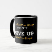 Golden Glitter Don't Give Up Mug - Motivational Gi マグカップ (正面左)