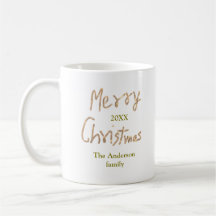 Golden glitter merry christmas add family name yea