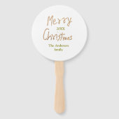 Golden glitter merry christmas add family name yea ハンドファン (裏面)