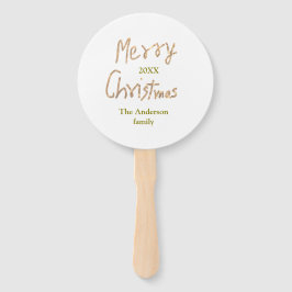 Golden glitter merry christmas add family name yea ハンドファン
