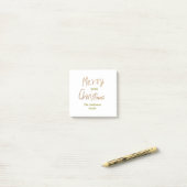 Golden glitter merry christmas add family name yea ポストイット (デスク上)