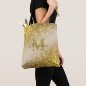 Golden glitter personalized Tote トートバッグ (クローズアップ)