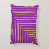 Golden glitter Stripes line art Pattern アクセントクッション (裏面(縦))