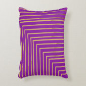 Golden glitter Stripes line art Pattern アクセントクッション (正面(垂直))
