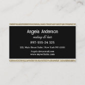 Golden Glittery Foil Glamorous Beauty Salon  予約カード (裏面)