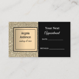 Golden Glittery Foil Glamorous Beauty Salon  予約カード
