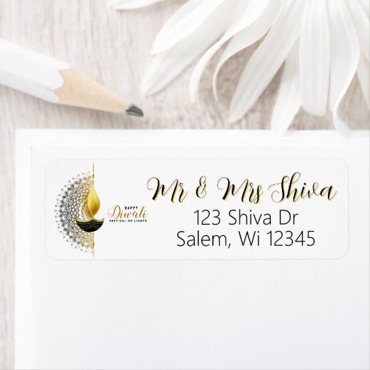 Golden Glow: A Diwali Blessing ラベル (インサイチュ)