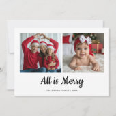 Golden Glow All Is Bright Family Christmas Card シーズンカード (正面)
