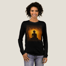 Golden Glow Buddha Meditation - Bodhi Tree Enlight トライブレンドＴシャツ