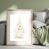 Golden Glow Christmas Tree Poster ポスター