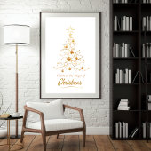 Golden Glow Christmas Tree Poster ポスター