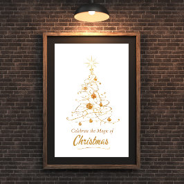 Golden Glow Christmas Tree Poster ポスター