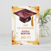 🎓Golden Glow Custom Graduation Announcement 招待状 (スタンド正面)