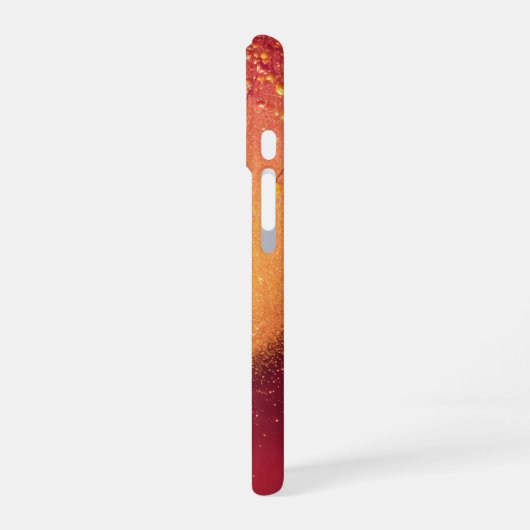 Golden Glow & Heart Romantic Phone Case iPhone 16ケース (左側面)