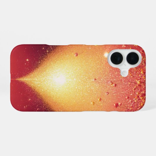 Golden Glow & Heart Romantic Phone Case iPhone 16ケース (裏面横)