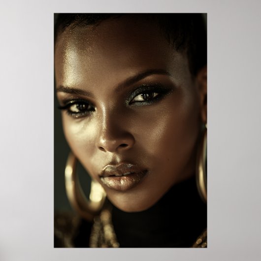 Golden Glow Melanin Fierce Portrait ポスター (正面)