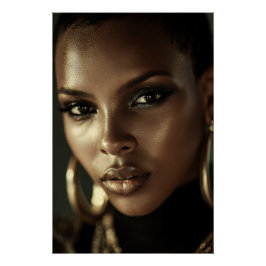 Golden Glow Melanin Fierce Portrait ポスター