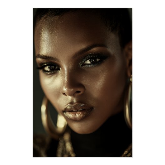 Golden Glow Melanin Fierce Portrait ポスター (正面)