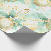 Golden Glow Noel – Pastel Christmas Ornament Patte ラッピングペーパー (角)