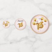 Golden Glow Sweet 16 Balloons コンフェッティ (正面)