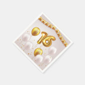 Golden Glow Sweet 16 Party  スタンダードカクテルナプキン (角)
