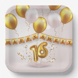 Golden Glow Sweet 16 Party  ペーパープレート