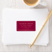 Golden gradient border burgundy return address ラベル (インサイチュ)