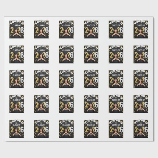 Golden Graduation Celebration Card –  ラッピングペーパー (フラット)