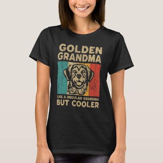 Golden Grandma Definition  Retro Golden Retriever Tシャツ (正面)