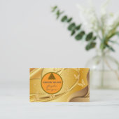 Golden Graphic Designer Business Card | Minimalist 名刺 (スタンド正面)