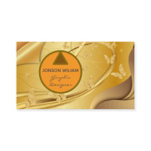 Golden Graphic Designer Business Card | Minimalist