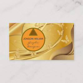 Golden Graphic Designer Business Card | Minimalist 名刺