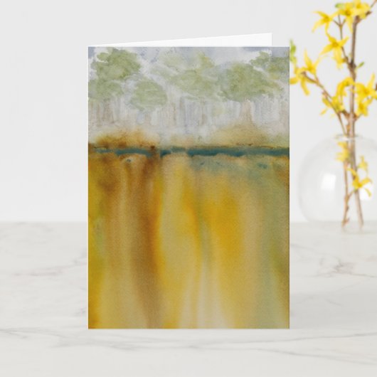 Golden Greeting Card Blank Inside  カード (黄色い花)