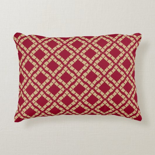 Golden grid geometric seamless pattern in oriental アクセントクッション (正面)