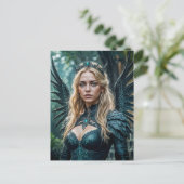 Golden-Haired Angel with black Wings ポストカード (スタンド正面)